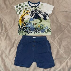 Catimini Jungle Print Two Piece Shorts Set